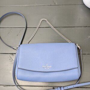Kate Spade Greer Chain Crossbody Pale Blue Saffiano Leather WKRU6687